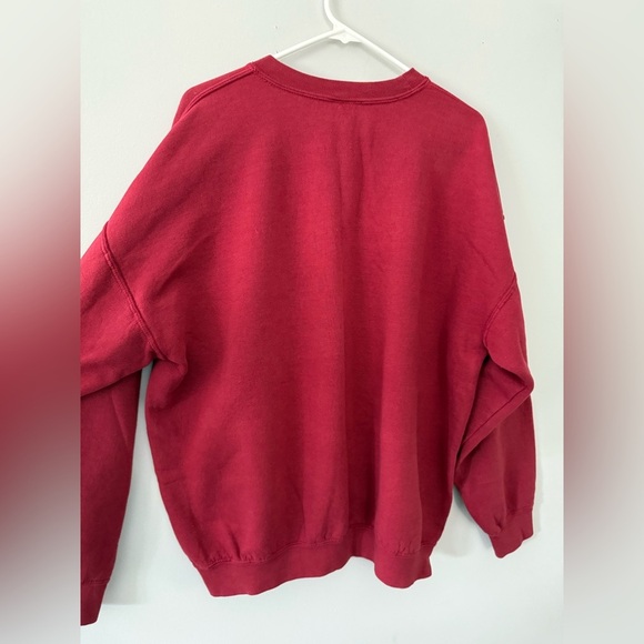 VTG Alaska Moose Sweatshirt Crewneck Red Brown Size L XL - Picture 6 of 7